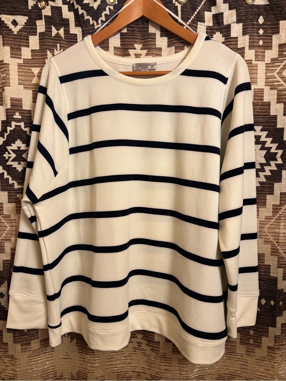 Women’s Cable & Gauge Studio Striped 1X Sweater